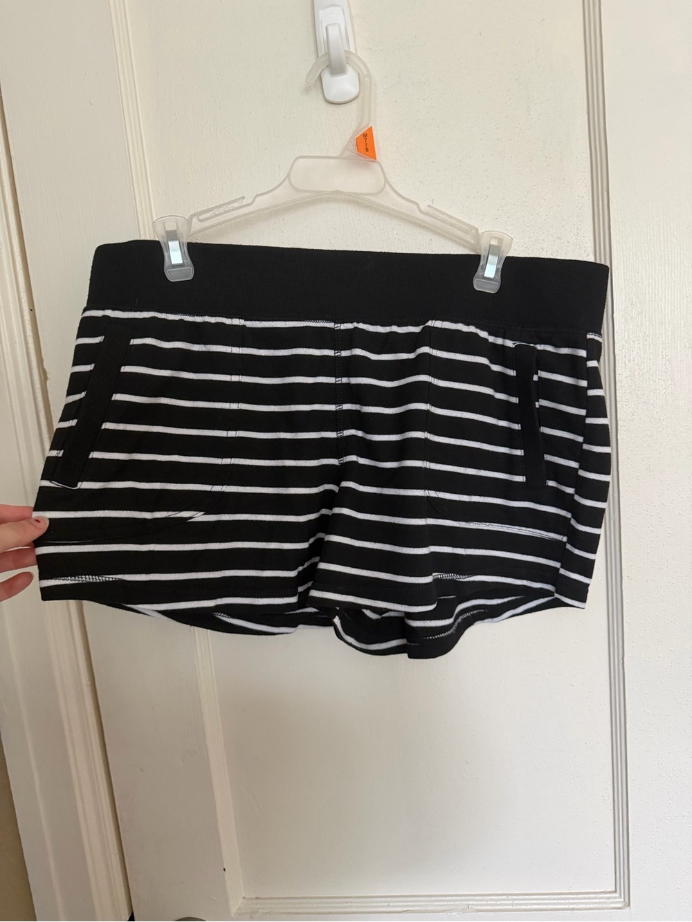 Athletic Works Black & White Striped Athletic Shorts. Great condition, size L